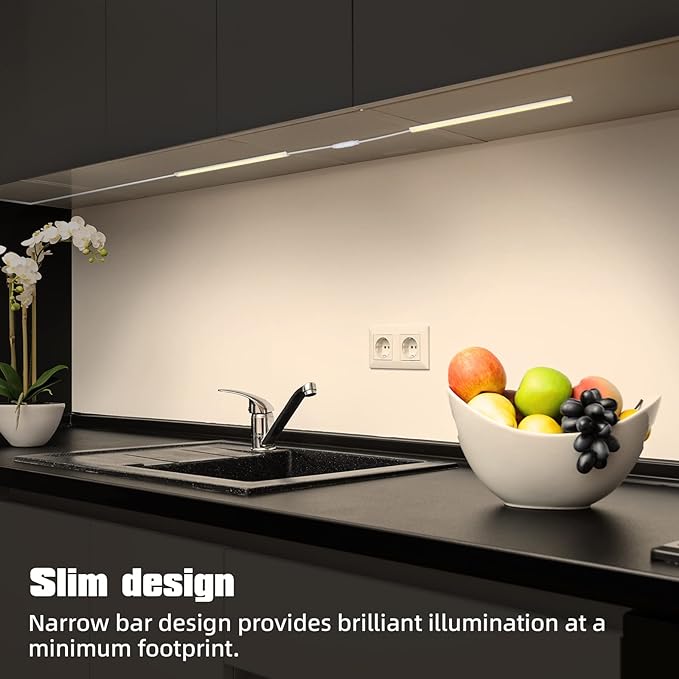 Under Cabinet LED Lights, Dimmable Under Cabinet Lighting, 4 Pack LED Lights for Kitchen Under Cabinet, Under Counter Light Natural White 4500K