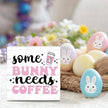 Easter Coffee Sign Easter Bunny Table Decorations Coffee Bar Station Decor Decor Indoor for Home Kitchen Office Desk Table Shelf Tiered Tray Some Bunny Needs Coffees Wooden Sign 5 X 5 Inch