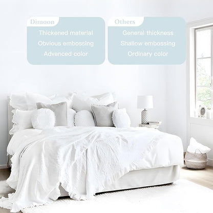 Dimoon 394''x23.6'' Peel and Stick Wallpaper White Contact Paper for New Environmentally Friendly Materials Thickening Upgrade Embossed Renter Friendly Wall Paper Modern Vinyl Wrap Countertop Bedroom
