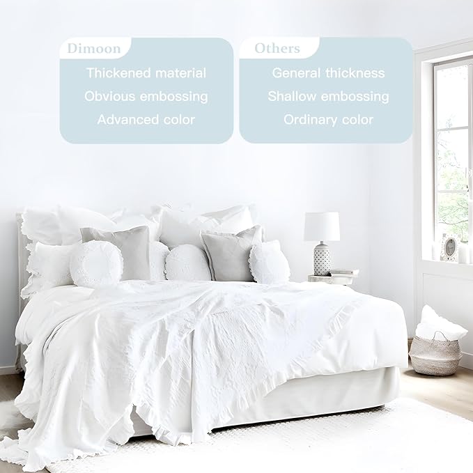 Dimoon 394''x23.6'' Peel and Stick Wallpaper White Contact Paper for New Environmentally Friendly Materials Thickening Upgrade Embossed Renter Friendly Wall Paper Modern Vinyl Wrap Countertop Bedroom