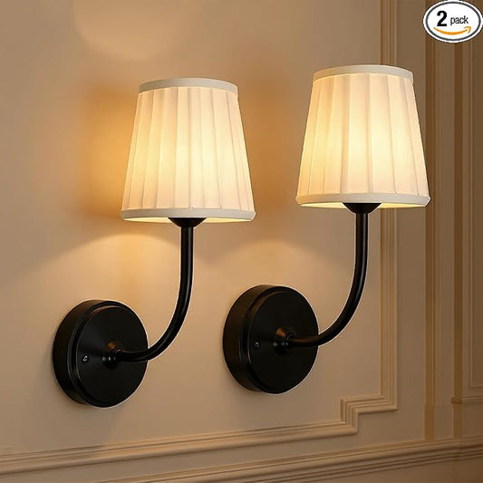 Battery Operated Wall Sconce Set of 2, Dimmable Wireless Black Wall Lamp with 5200mAh Battery, Rechargeable Wall Sconce Light with Switch and Remote for Living Room, Bedroom, Hallway, Bathroom