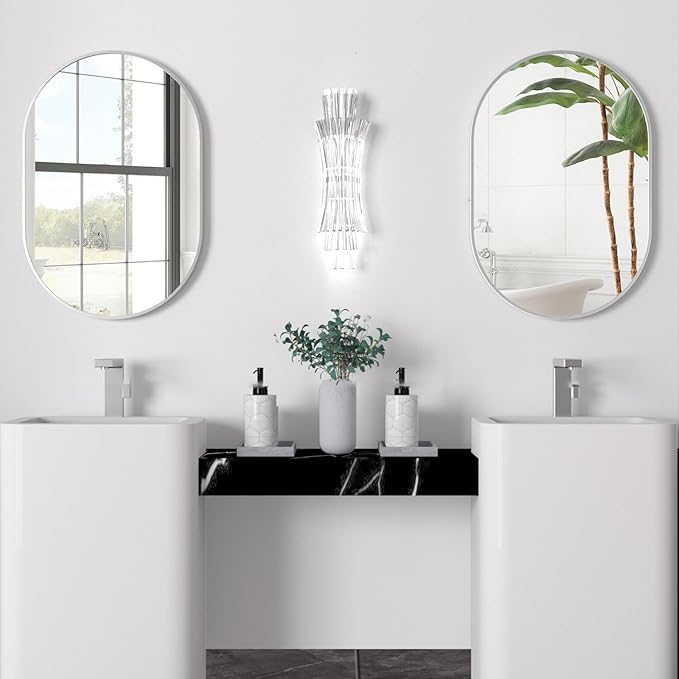 Oval Bathroom Mirror Wall Vanity Oval Mirrors, 2 Pieces 20
