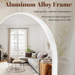 32 x 34 inch Arch Wall Mirror, White Arched Bathroom Vanity Mirrors for Over Sink, Metal Frame Room Wall Decor Haning or Leaning for Entryway, Bedroom, Living Room
