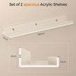 36 Inches Clear Acrylic Floating Shelves Wall, Bookshelf for Kids, Nursery Book Shelves, Magazine Rack, Picture Ledge Shelf for Photo Frames Vinyl Records, Pack of 6