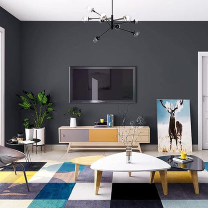 15.7"x118" Dark Grey Peel and Stick Wallpaper - Matte Grey Contact Paper for Bedroom, Wallcovering, Countertops
