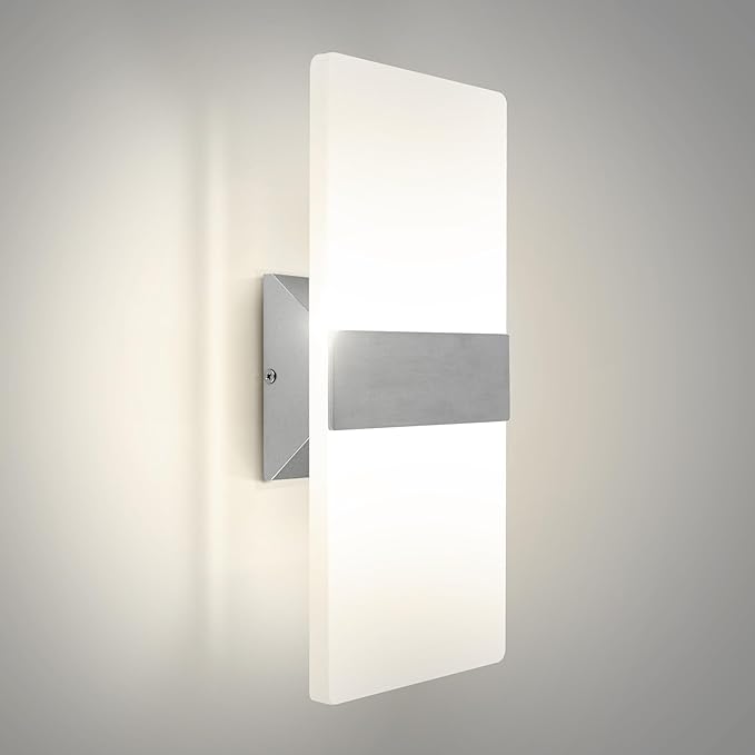 ASD LED Indoor Wall Mount Light Fixture - 14 Inch 24W Modern Interior Brushed Nickel Dimmable Wall Sconce Light - ETL 2700K-5000K Adjustable - Hallway, Bedroom LED Wall Lights