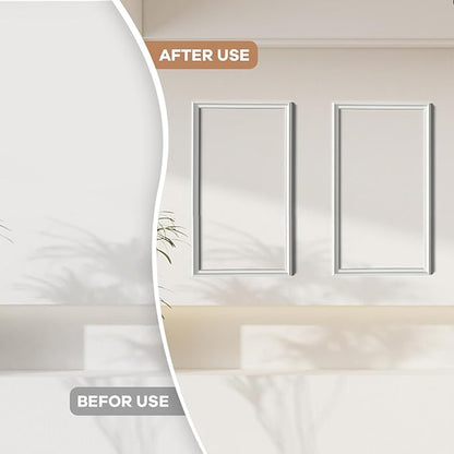 PALMPOP Peel and Stick Wall Molding Kit of 3 Frames,Premade Accent Wainscoting Panels, Ready to Molding Trim for Living Room Bedroom Corridor Home Interior Wall Panel Decor (24x16in)