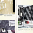 Q QIHANG Simple Fashionable Non-Woven Wallpaper 3D Embossed Three-Dimensional Flocking Foaming Wave Stripes Bedroom Living Room TV Background Wall Shop Decoration20.87 Wx393.7 L Non-Pasted (Beige)