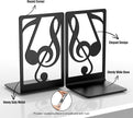 Book Ends for Shelves and Heavy Books - Metal Bookends Black 3 Pair, Shelf Holder Home Decorative, Stoppers for Kitchen Cooking Lover Gifts