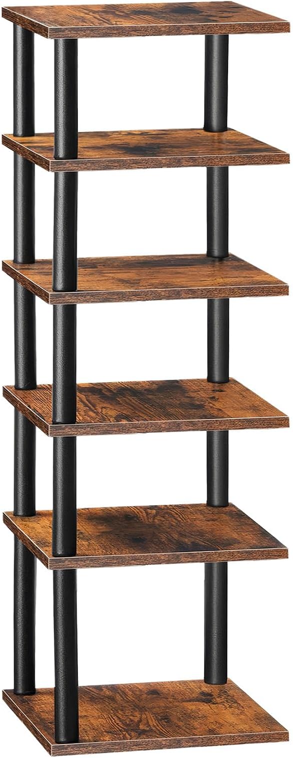 HOOBRO Vertical Shoe Rack, 6-Tier Narrow Shoe Shelf, Shoe Storage Organizer for Small Space, 11