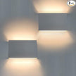 FUDESY LED Wall Sconce, Indoor Outdoor Up and Down Wall Lighting Fixtures, Modern Matte Gray Plastic Wall Mount Light, for Living Room Bedroom Hallway Corridor, 12W Warm White Light 3000K (2-Pack)