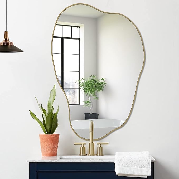 POZINO Gold Irregular Mirror, 30