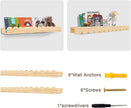 Nursery Book Shelves 24Inches-Floating Shelves for Bedroom Kids, Scalloped Shelves for Wall 2 Pack, Scalloped Shelf for Toddler Room, Baby Room, Nursery Decor, Natural, Large