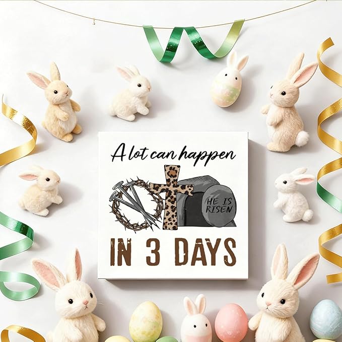 Easter Christian Wooden Sign, 