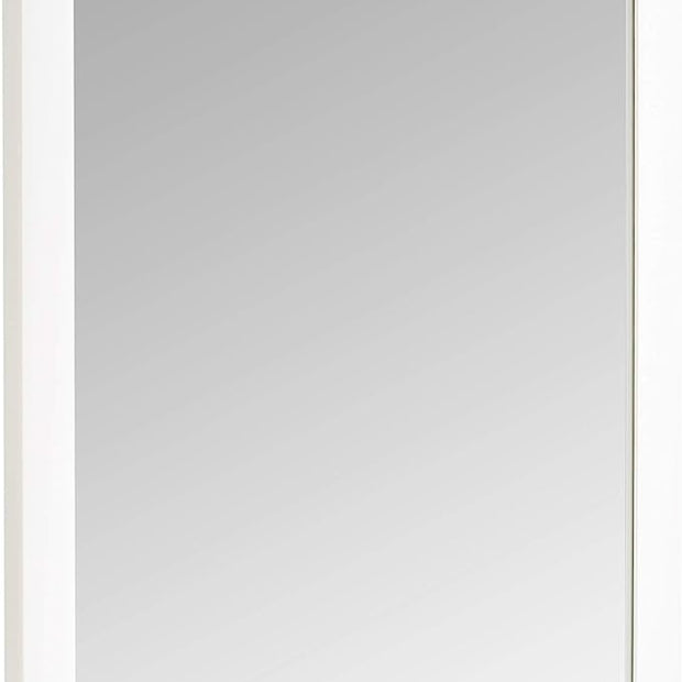 Amazon Basics Rectangular Wall Mount Mirror for Bedroom, Living Room, Entryway, 20" x 28", Standard Trim, White, Hangs Horizontally or Vertically
