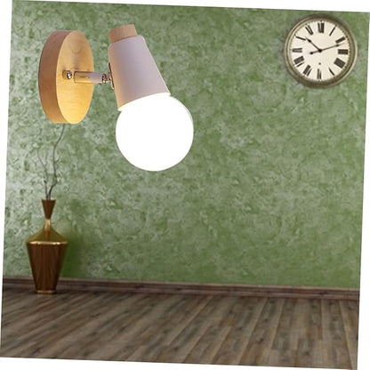 Angoily Minimalist Wall Lamp E27 Wall Sconce for Bedroom and Hallway Modern Solid Wood Design No Bulb Included for Home Decor