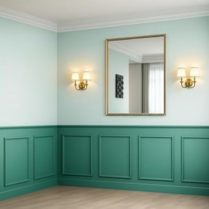 6 Set Accent Peel and Stick Wall Molding Kit Premade Wainscoting Panels Wall Molding Panel White Pre Cut Trim for Walls Picture Frame Decor for Home Decoration (16 x 24 Inch)