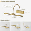 JOOSENLUX Rechargeable Picture Light with Remote Control - 3 Color Temperatures, Timer, Flexible Neck for Artwork & Piano Lighting, 5000mAh Battery, Brass Finish 2700K CRI95+