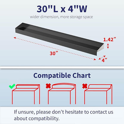30" Upgrade Stainless Steel Stove Top Shelf, Magnetic Shelf for Kitchen, Over The Stove Spice Rack Organizer, Back of Oven Rack with Border All Around, Black