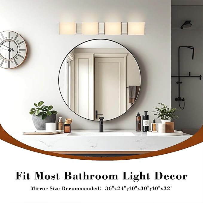 40in LED Wall Sconce Lights, Distinctive Vanity Lights, 4-Light Modern Indoor Lamp Fixtures for Bathroom Bedroom Living Room Hallway Wall Decro Lighting