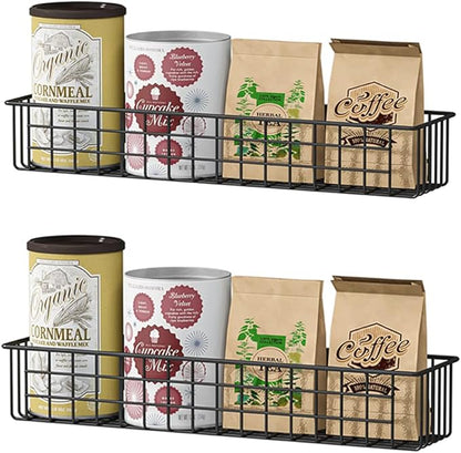 2PCS Magnetic Storage Baskets for Refrigerator, Strongly Magnet Spice Rack, Fridge Storage Shelf, Great for Kitchen and Pantry