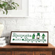 St Patricks Day Wooden Table Sign, Shamrocks and Shenanigans Sign, Irish Gnome Decors, St. Patrick's Day Fun Decor for Home Cafe Shop Coffee Bar, Farmhouse Table Shelf Decoration, 9.5x3.1x1 inches