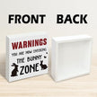 Easter Decorations for Home Funny Bunny Zone Wooden Sign, Warning You Are Now Entering The Bunny Zone Rabbit Decor, Farmhouse Wall Plaque for Bunny Mom Bunny Lover Gift