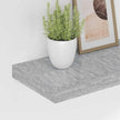 Concrete Grey Honeycomb Floating Wall Shelf Set of 2, Modern MDF and Metal Wall-Mounted Shelves 35.4 Inch for Display and Storage