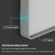 Brushed Nickel Bathroom Mirror 60x40 Inch, Brushed Silver Metal Frame Mirror Wall Mounted, Rounded Rectangle Bathroom Vanity Mirror, Tempered Glass, Anti-Rust, Horizontal/Vertical