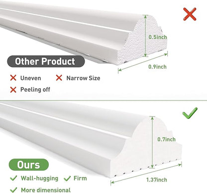 Peel and Stick Wall Molding, 4 Set 24" x 24" Premade Wainscoting Panels, Ready-to-Assemble Wall Accent Kit, Paintable Molding Trim Decor for Living Room Bedroom Hallway Kitchen Island