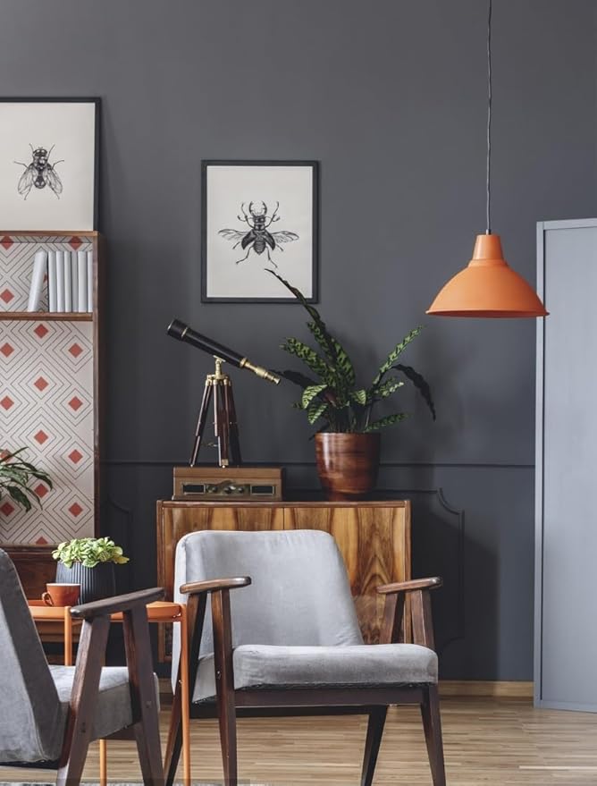 15.7" x 197" Dark Grey Wallpaper Dark Grey Peel and Stick Wallpaper Matte Grey Contact Paper for Bedroom Self Adhesive for Wallcovering Countertops Wall