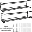 4 Pack Spice Rack Organiser Hanging Spice Shelves Carbon Steel Wall Mount Spice Rack Kitchen Storage Racks Storage Spices and Condiments Spice Jars for Kitchen Cabinet Cupboard Pantry Door