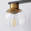 PAZALA 3-Light Bathroom Vanity Lights, Black and Gold Bathroom Light Fixtures Over Mirror with Globe Glass Shade, 22in Modern Wall Sconce for Bathr Mirror Bedroom Hallway, E26 Base(Bulbs Not Included)