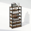 Furinno Turn-N-Tube Storage Shelves Set of 2, 4-Tier Stackable Standing Shelf, Open Corner Shelf, for Organization and Storage, Living Room, Garage, Home Office, Amber Pine