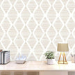 Modern White and Beige Peel and Stick Wallpaper Stripe Removable Wallpaper Vinyl Waterproof Contact Paper Shelf Paper Drawer Liner Roll for Bedroom Living Room.Neutral 17.7