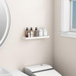 Danpoo 20 Inch Long Floating Shelf White, Clear Tempered Glass Wall Shelf - Spacious and Stylish Storage for Your Home