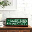 Farmhouse St Patricks Day Decor, Rustic Green Shamrock Wood Block Sign, Irish Holiday Party Decors for Table Shelf, Desk Decor Art, Housewarming Gift, 9.5x3.1x1 inches