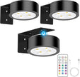 13 Color RGB Magnetic Led Art Display Light, Wireless Magnetic Picture Lights Rechargeable Battery-Powered Wall Frame Lights, Remote Control, and Timer 3Pack Black