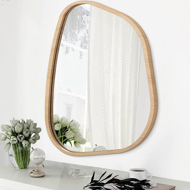 Asymmetrical Irregular Mirror Wall Mounted, Unique Vanity Mirror, Shaped Dressing Boho Mirror Decorative for Living Room, Bathroom, Bedroom, Entryway Wall Decor 20"x16"