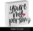 Friendship Quote Artwork Wood Box Sign Rustic Farmhouse Style You Are My Person Wood Block Plaque 5 X 5 Inches Home Desk Sign Decor for Presents