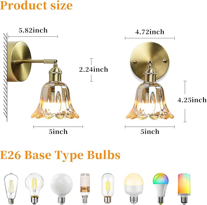GEEZO Vintage Battery Operated Wall Sconce, with Rechargeable Battery Powered Wall Light with Remote Control for Bedside Bedroom