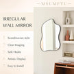 Irregular Wall Mirror Black Wave Shaped Metal Framed Wall Mirror for Bathroom Bedroom Entryway Living Room Wall Decor 30.5