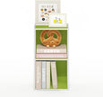 Furinno PASIR Book Shelf, 2-Tier Modern Bookshelf, Open Shelves Bookcase 9 x 12 x 21, for Living Room, Bedroom, Home Office, Green/White