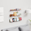 Yieach 4 Pack Acrylic Shelves for Wall Storage,No Drilling Adhesive Shelves,Clear Stick On Bathroom Wall Shelf Organizers,Plastic Floating Shelves for Perfume,Funko,Lego,Skincare,Bookshelf for Kids
