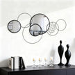 4 PCS Round Wall Mirror,Black Metal Framed Circle Mirror Set Modern Decorative Mirrors for Living Room Bedroom Entryway Bathroom 16x32 Inch Home Decor