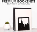 Geomod Decorative New York City NYC Skyline Metal Bookends (Black, 1 Pair) Book Ends for Tables, Desks, Shelves | Bookends to Hold Tall, Hardback Books…