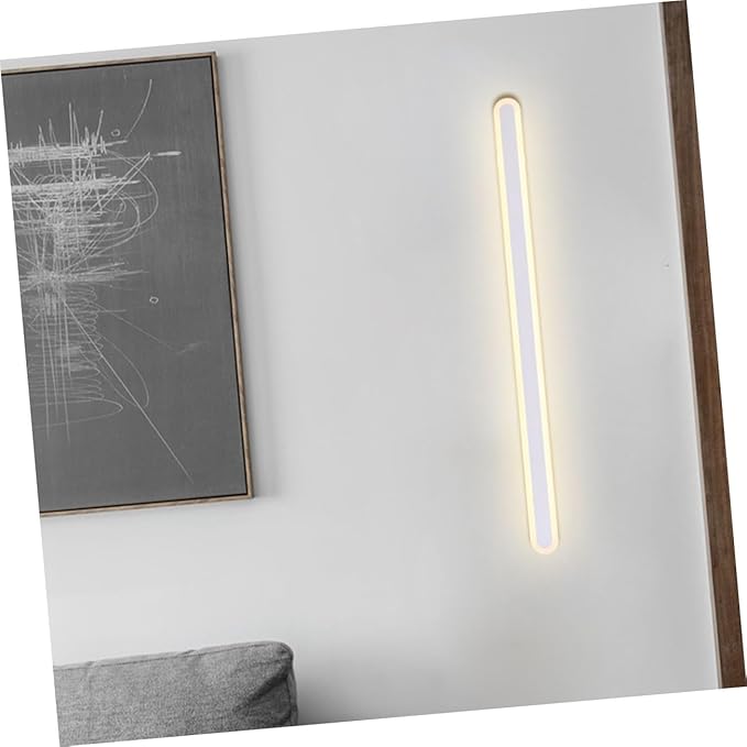 Uonlytech Chic Minimalist LED Wall Light White Frame Warm Glow Elegant Bedroom Night Lamp for Living Room Stairway Hallway Decoration Easy to Install Indoor Aisle Lighting Fixture