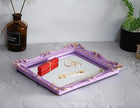 Funerom Vintage 11 x 9.5 inch Decorative Mirror, Wall Mounted & Tabletop Makeup Mirror ，Square (Lilac Purple)