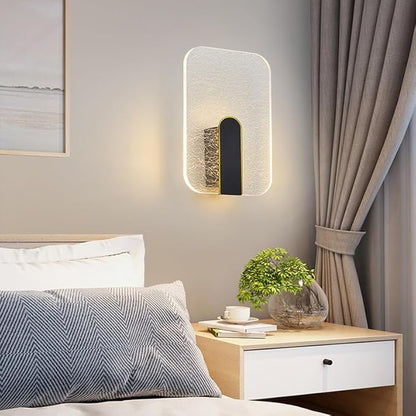 Acrylic Wall Lamp Modern Bedroom Bedside Lamp Minimalist Corridor Aisle Stair Light Study Living Room Background Wall Sconces Indoor Decoration (Rectangle)
