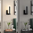 Modern LED Wall Sconces, 3000K Warm White Indoor Black Wall Light, 8W Acrylic Hardwired Wall Mounted Lights for Hallways, Bedrooms, Hallways,Corridor,Home Room Decor